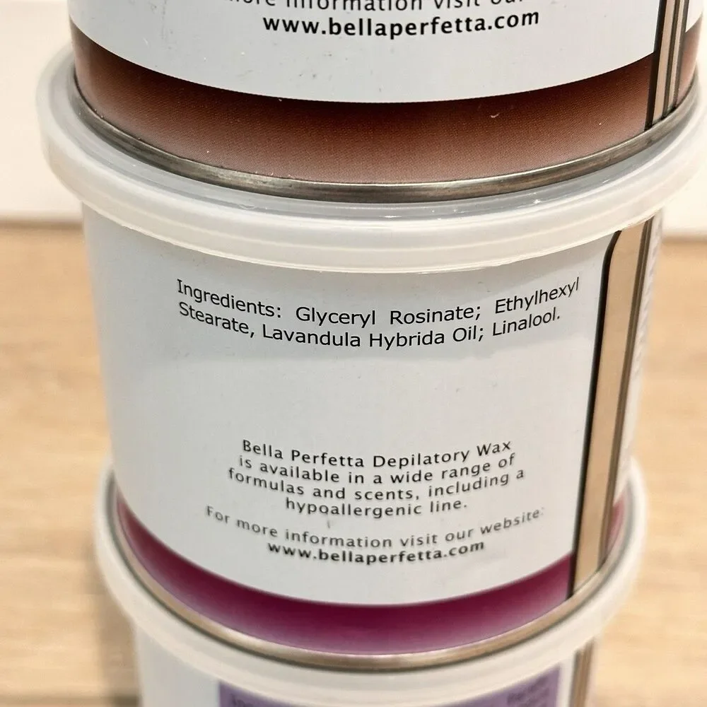 Lot 3 Bella Perfetta Depilatory Wax Lavender Chocolate 400ml 14oz Professional